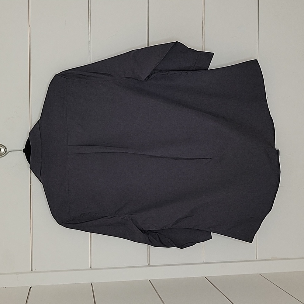 NWOT PORT AUTHORITY large grey 3/4 sleeve button down shirt - Picture 2 of 5